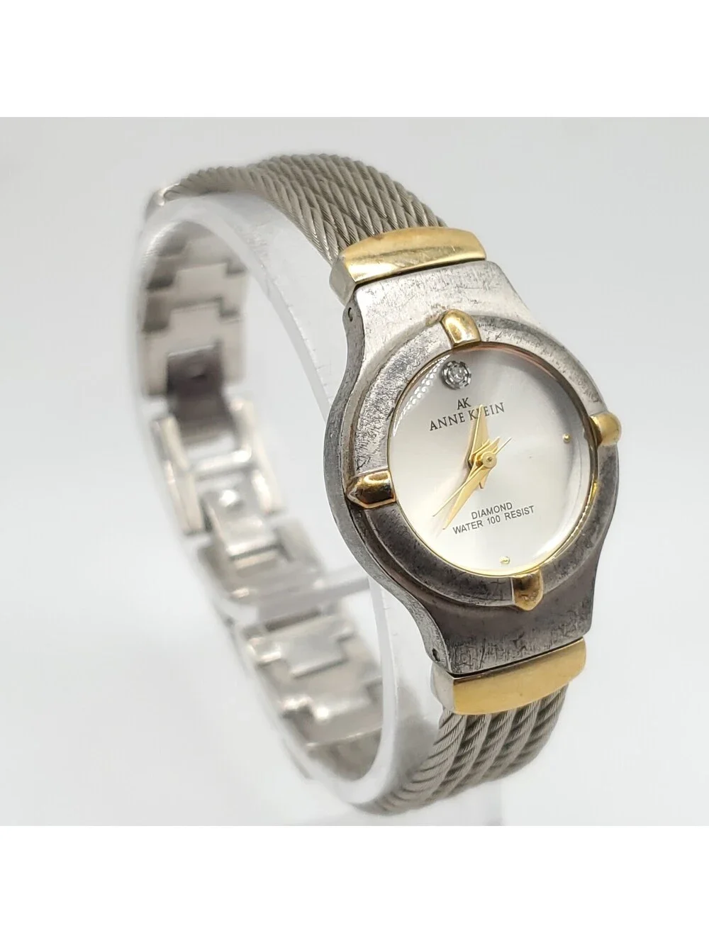 Anne Klein Diamond Watch Women 23mm Two-Tone New Battery